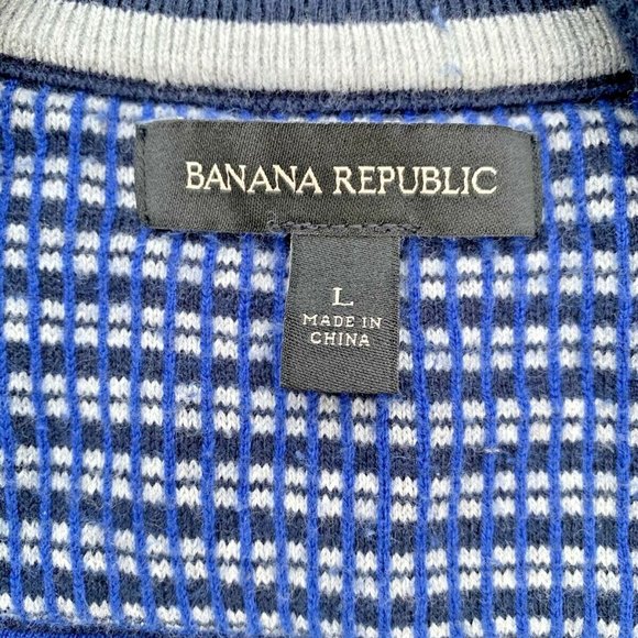 BANANA REPUBLIC PREMIUM LUXE YARN HALF ZIP 1/4 MENS SWEATER preppy navy - Picture 3 of 9